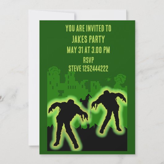 Zombie Apocalypse Kinder Kaart (Voorkant)