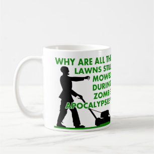 Zombie Apocalypse Lawn Mowing Funny Mug Koffiemok