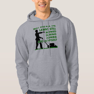 Zombie Apocalypse Lawn Mowing Funny T-Shirt
