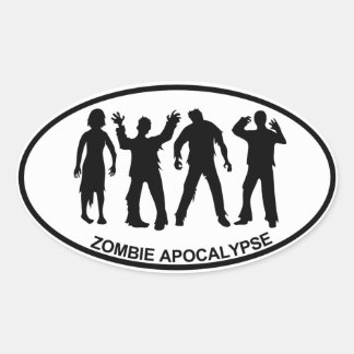 Zombie Apocalypse Ovale Sticker