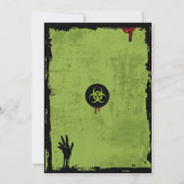Zombie Apocalypse Party Graveyard Halloween Kaart (Achterkant)