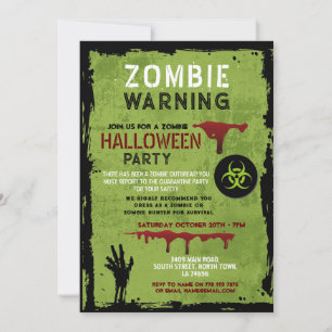 Zombie Apocalypse Party Graveyard Halloween Kaart