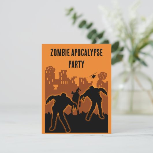 Zombie Apocalypse Party Uitnodigen Kaart (Staand voorkant)