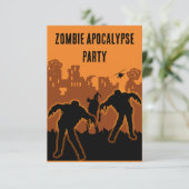Zombie Apocalypse Party Uitnodigen RSVP Kaartje (Staand voorkant)