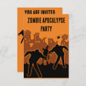 Zombie Apocalypse Party Uitnodigen RSVP Kaartje (Voorkant / Achterkant)