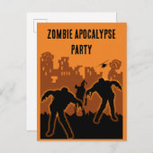 Zombie Apocalypse Party Uitnodigen Uitnodiging Briefkaart (Voorkant / Achterkant)