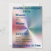Zombie Apocalypse Party uitnodiging (Achterkant)