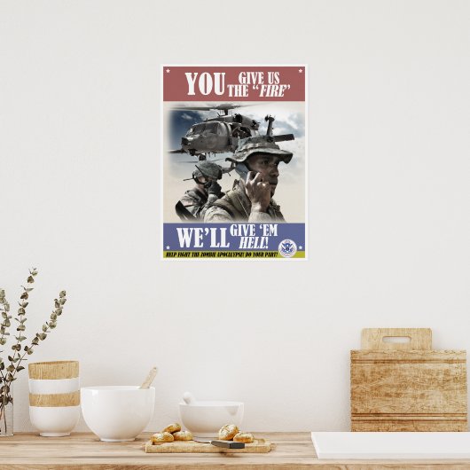 Zombie Apocalypse  Poster voor aanwerving (Keuken)