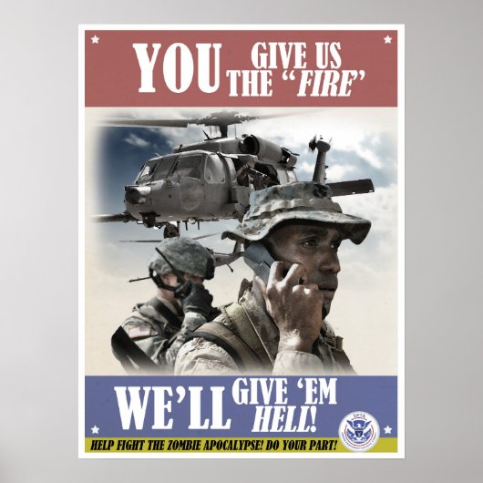 Zombie Apocalypse Poster voor aanwerving (Voorkant)