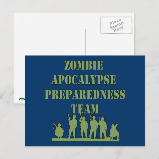 Zombie Apocalypse Preparaat Team Briefkaart (Voorkant / Achterkant)