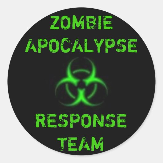 Zombie Apocalypse reactie team groen Ronde Sticker (Voorkant)