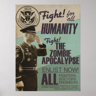 Zombie Apocalypse Recrugement Poster
