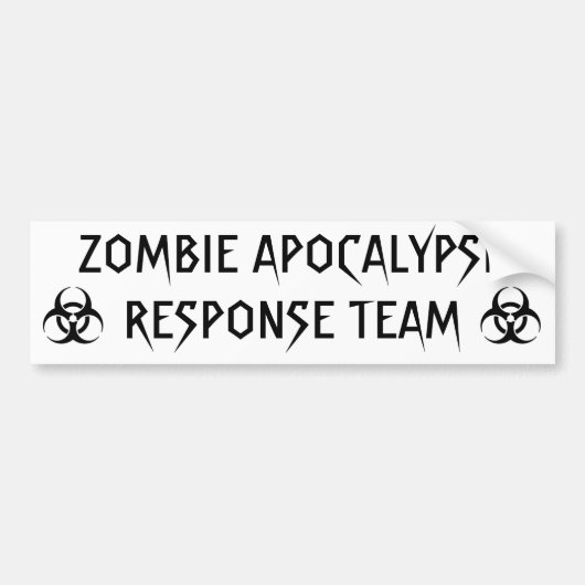 ZOMBIE APOCALYPSE RESPONS TEAM BUMPERSTICKER (Voorkant)