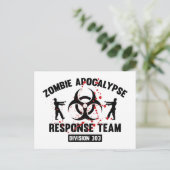 Zombie Apocalypse Response Team Briefkaart (Staand voorkant)