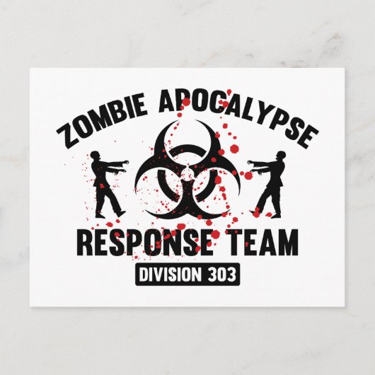 Zombie Apocalypse Response Team Briefkaart (Voorkant)