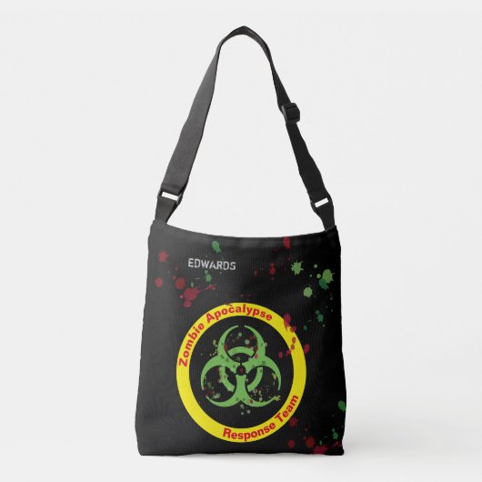 Zombie Apocalypse Response Team Gore Splatter Crossbody Tas (Voorkant)