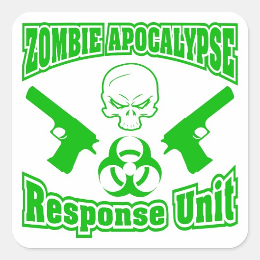 Zombie Apocalypse Response Unit Vierkante Sticker (Voorkant)