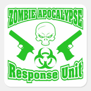 Zombie Apocalypse Response Unit Vierkante Sticker