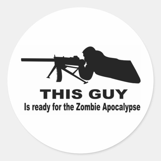 Zombie Apocalypse Ronde Sticker (Voorkant)
