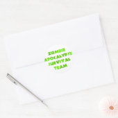 Zombie Apocalypse Survival Team in Groen Ronde Sticker (Envelop)