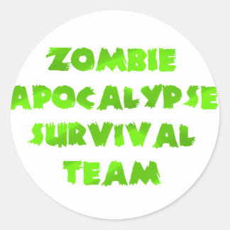 Zombie Apocalypse Survival Team in Groen Ronde Sticker