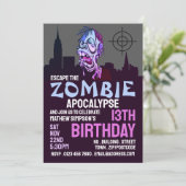 Zombie Apocalypse Theme Escape Room Birthday Party Kaart (Staand voorkant)