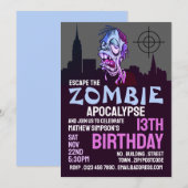 Zombie Apocalypse Theme Escape Room Birthday Party Kaart (Voorkant / Achterkant)