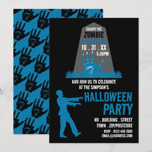 Zombie Apocalypse Theme Escape Room Halloween Kaart (Voorkant / Achterkant)