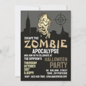 Zombie Apocalypse Theme Escape Room Halloween Kaart (Voorkant)