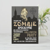 Zombie Apocalypse Theme Escape Room Halloween Kaart (Staand voorkant)