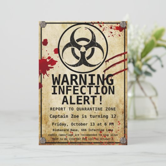 Zombie Apocalypse Verjaardag | Halloween Biohazard Kaart (Staand voorkant)