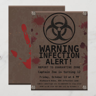 Zombie Apocalypse Verjaardag   Halloween Biohazard Kaart