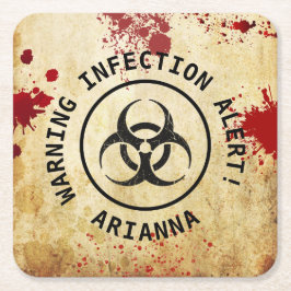 Zombie Apocalypse Verjaardag | Halloween Biohazard Kartonnen Onderzetters