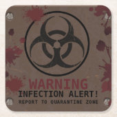 Zombie Apocalypse Verjaardag | Halloween Biohazard Kartonnen Onderzetters (Voorkant)