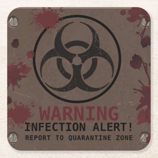 Zombie Apocalypse Verjaardag | Halloween Biohazard Kartonnen Onderzetters (Voorkant)
