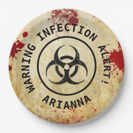 Zombie Apocalypse Verjaardag | Halloween Biohazard Papieren Bordje