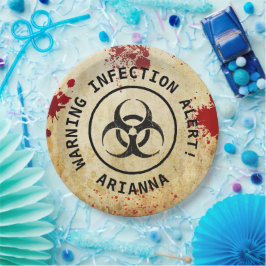 Zombie Apocalypse Verjaardag | Halloween Biohazard Papieren Bordje