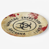 Zombie Apocalypse Verjaardag | Halloween Biohazard Papieren Bordje (Gekanteld)