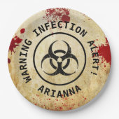 Zombie Apocalypse Verjaardag | Halloween Biohazard Papieren Bordje (Voorkant)