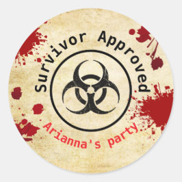 Zombie Apocalypse Verjaardag | Halloween Biohazard Ronde Sticker
