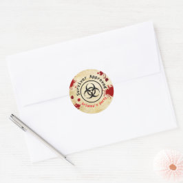 Zombie Apocalypse Verjaardag | Halloween Biohazard Ronde Sticker