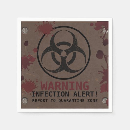 Zombie Apocalypse Verjaardag | Halloween Biohazard Servet (Voorkant)