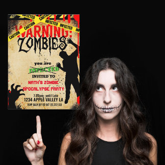 Zombie Apocalypse Verjaardagsfeest escape room Uitnodiging Briefkaart