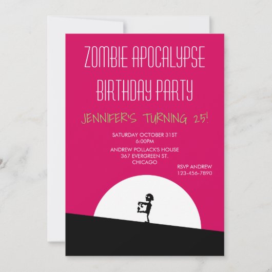 Zombie Apocalypse Verjaardagsfeestje Kaart (Voorkant)