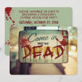 Zombie Apocalypse We're Dead Retro Teken Halloween Kaart (Voorkant / Achterkant)