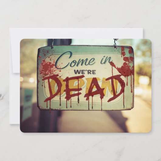 Zombie Apocalypse We're Dead Retro Teken Halloween Kaart (Voorkant)