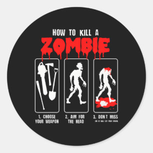 Zombie Apocalypse Zombie Halloween Nacht Ronde Sticker