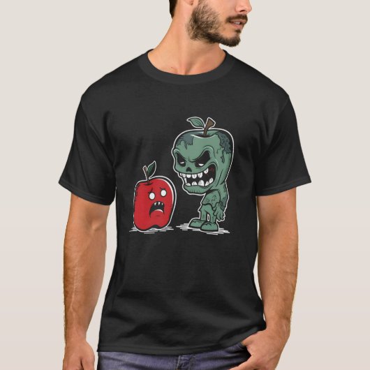 Zombie Apple - Grappige Spooky Zombie Halloween Lo T-shirt (Voorkant)