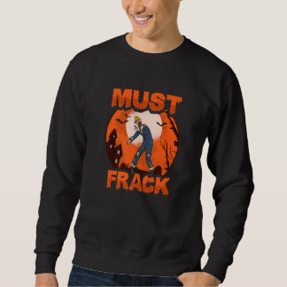 Zombie-arbeider op olieveld moet fracken voor olie trui