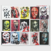 Zombie Art Matte Wrapping Paper, 30 x 6' Cadeaupapier (Vlak)